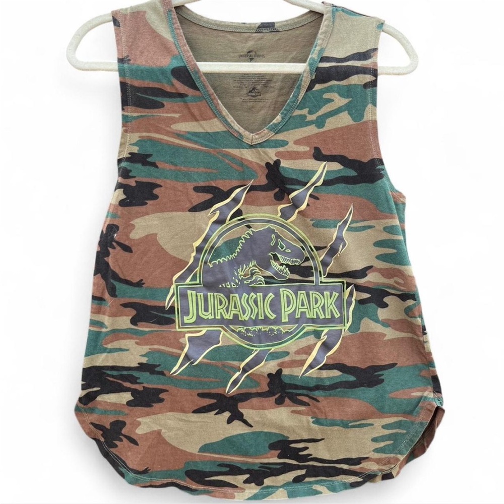 Universal Park Exclusive Jurassic Park Jungle Camouflage Tank Top Size L